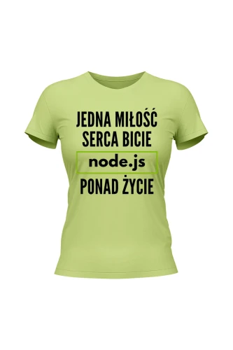 Koszulka damska Jedna miłość serca bicie node.js ponad życie