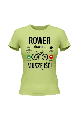 Koszulka damska Rower dzwoni muszę iść MTB