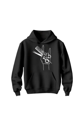 Bluza dziecięca z kapturem Nożyczki fryzjerskie i grzebień