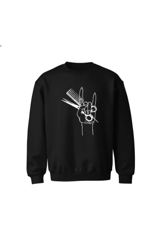 Bluza dziecięca bez kaptura Nożyczki fryzjerskie i grzebień