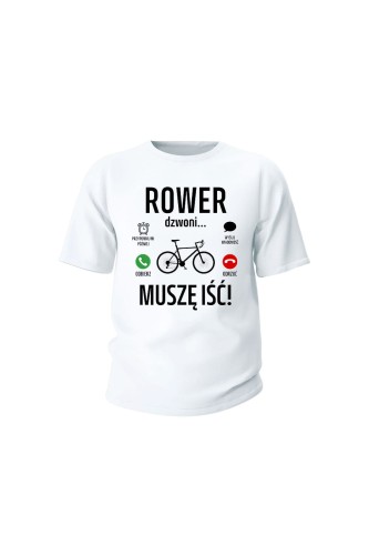 Koszulka dziecięca Rower dzwoni muszę iść Szosa