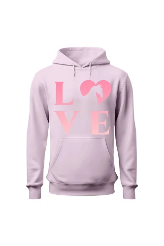 Bluza damska z kapturem z nadrukiem LOVE