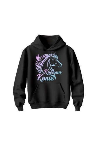 Bluza dziecięca z kapturem Kocham konie