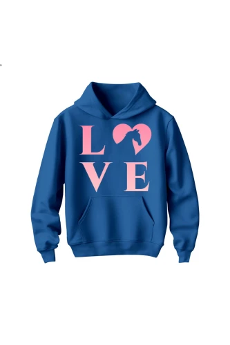 Bluza dziecięca z kapturem z nadrukiem LOVE