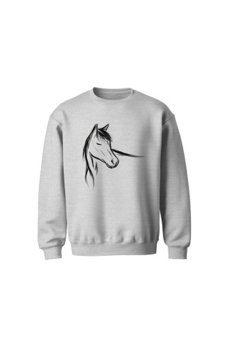 Bluza dziecięca bez kaptura z ręcznie malowanym koniem 