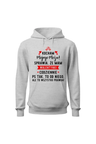 Bluza damska z kapturem Kocham mojego męża 