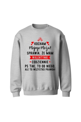 Bluza bez kaptura Kocham mojego męża 