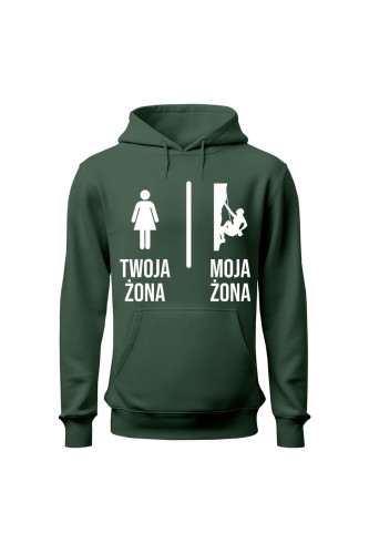 Bluza męska z kapturem Twoja żona vs Moja żona wspinaczka