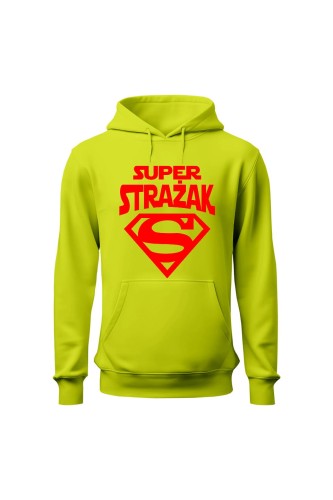 Bluza męska z kapturem Super strażak czerwony