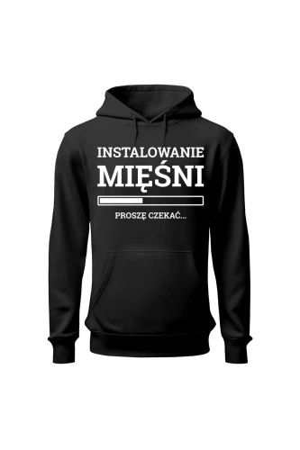Bluza damska z kapturem Instalowanie mięśni Proszę czekać