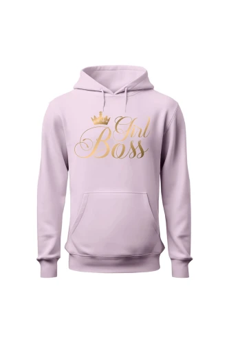 Bluza damska z kapturem Girl Boss złoty nadruk