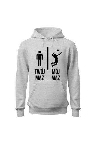 Bluza damska z kapturem Twój mąż vs Mój mąż siatkówka