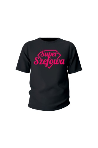 Koszulka dziecięca Super Szefowa różowy nadruk