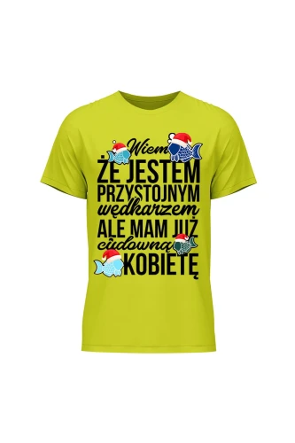 Koszulka męska Świąteczna wersja Wiem że jest przystojnym wędkarz