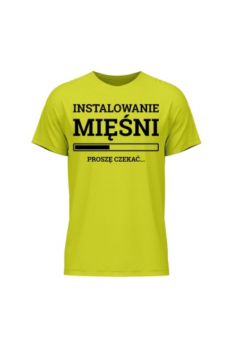 Koszulka męska Instalowanie mięśni Proszę czekać