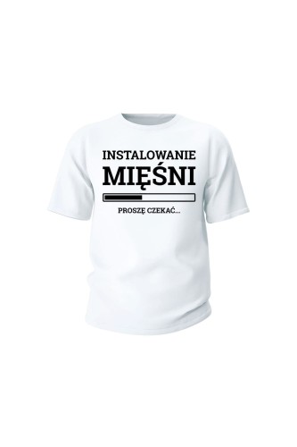 Koszulka dziecięca Instalowanie mięśni Proszę czekać