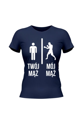 Koszulka damska Twój mąż vs Mój mąż boks