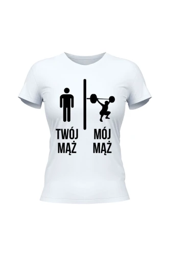 Koszulka damska Twój mąż vs Mój mąż trójbój
