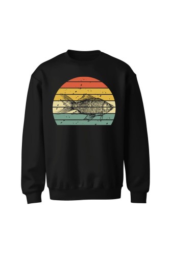 Bluza bez kaptura z nadrukiem Ryby