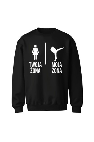 Bluza bez kaptura Twoja żona vs Moja żona judo