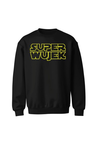 Bluza bez kaptura Super wujek żółty napis