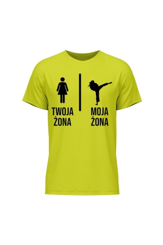 Koszulka męska Twoja żona vs Moja żona judo