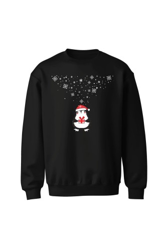 Bluza bez kaptura Z pingwinkiem i prezentem 