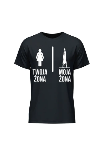 Koszulka męska Twoja żona vs Moja żona kalistenika