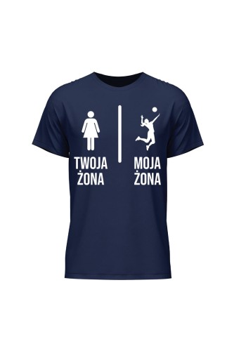 Koszulka męska Twoja żona vs Moja żona siatkówka