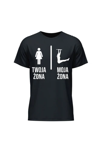Koszulka męska Twoja żona vs Moja żona streetworkout