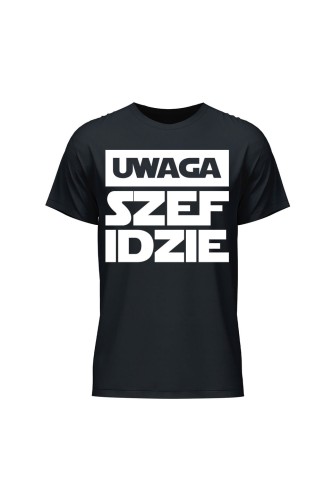 Koszulka męska Uwaga szef idzie