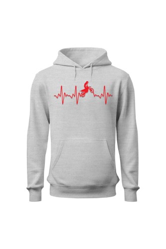 Bluza męska z kapturem Motocross heartbeat