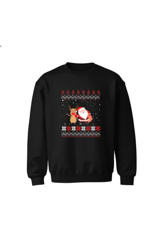 Bluza dziecięca bez kaptura Mikołaj z reniferem 