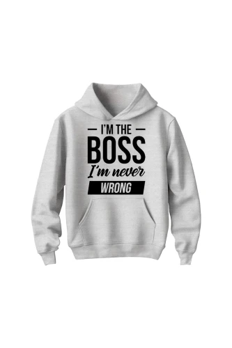 Bluza dziecięca z kapturem Im the boss im never wrong