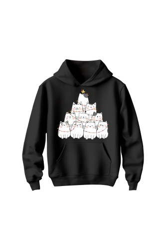 Bluza dziecięca z kapturem Z choinką z kotków