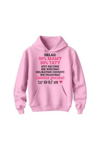 Bluza dziecięca z kapturem Skład dziecka różowy