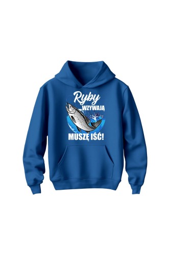 Bluza dziecięca z kapturem Ryby wzywają muszę iść