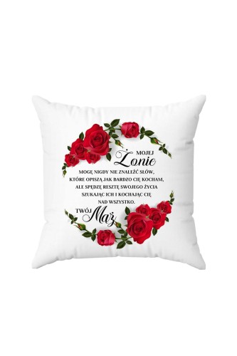 Poduszka Mojej Żonie z różami