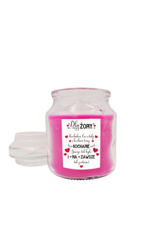 Świeca zapachowa z wieczkiem Dla mojej żony Kochałem Cię wtedy i kocham Cię teraz 