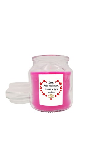 Świeca zapachowa z wieczkiem Żono jesteś najlepszym co mnie w życiu spotkało