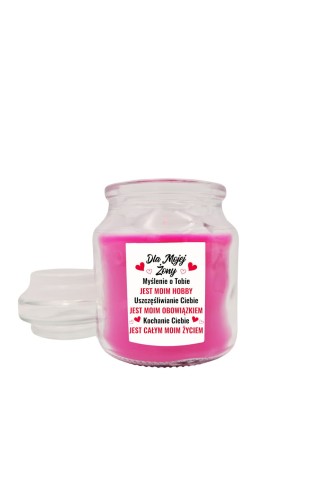 Świeca zapachowa z wieczkiem Dla Mojej Żony myślenie o Tobie jest moim hobby