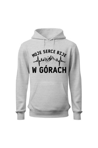 Bluza męska z kapturem Moje serce bije w górach