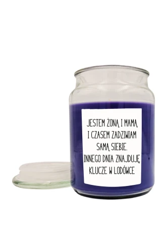 Duża świeca zapachowa Jestem żoną i mamą i czasem zadziwiam samą siebie 