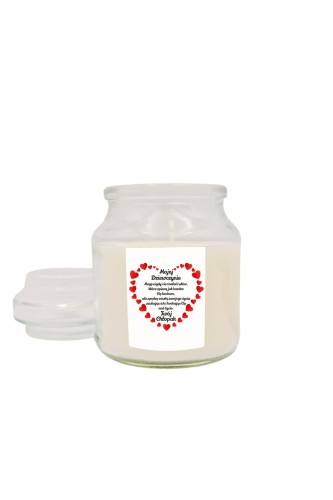 Świeca zapachowa z wieczkiem Mojej dziewczynie mogę nigdy nie znaleźć słów czerwone serce