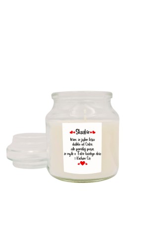 Świeca zapachowa z wieczkiem Skarbie wiem że jestem teraz daleko od ciebie
