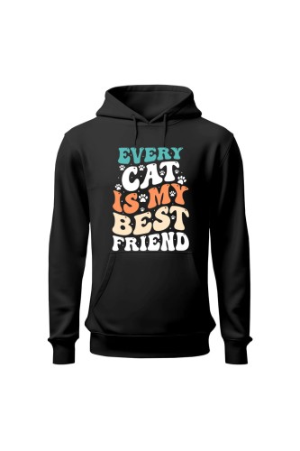 Bluza męska z kapturem Every Cat is My Best Friend