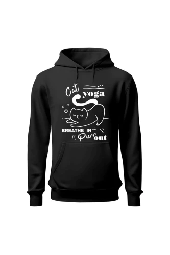 Bluza męska z kapturem Cat Yoga