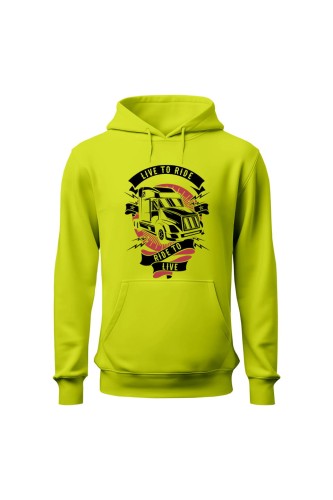 Bluza męska z kapturem Live to ride kierowca ciężarówki