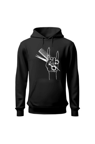 Bluza damska z kapturem Nożyczki fryzjerskie i grzebień
