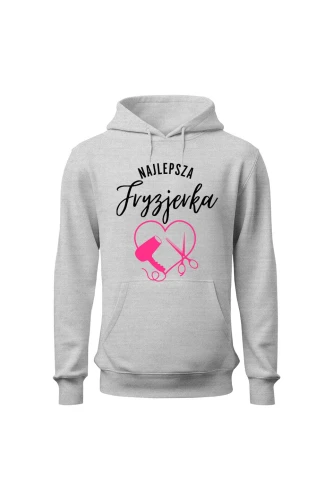 Bluza damska z kapturem Najlepsza fryzjerka serce
